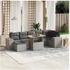 Image de Salon de Jardin avec Coussins 8 pcs, Canapés de Terrasse, Ensemble de Meubles de Patio, Mobilier d'Extérieur, Gris 3272747