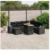 Image de Salon de Jardin avec Coussins 8 pcs, Canapés de Terrasse, Ensemble de Meubles de Patio, Mobilier d'Extérieur, Noir 3272749