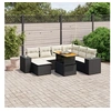 Image de Salon de Jardin avec Coussins 8 pcs, Canapés de Terrasse, Ensemble de Meubles de Patio, Mobilier d'Extérieur, Noir 3272750