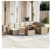 Image de Salon de jardin modulable resine tressee 8 personnes beige 62 x 62 x 69 cm 9 pieces