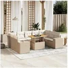 Image de Salon de Jardin avec Coussins 10 pcs, Canapés de Terrasse, Ensemble de Meubles de Patio, Mobilier d'Extérieur, Beige 3272780