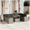 Image de Salon de Jardin avec Coussins 10 pcs, Canapés de Terrasse, Ensemble de Meubles de Patio, Mobilier d'Extérieur, Gris 3272782