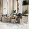 Image de Salon de Jardin avec Coussins 10 pcs, Canapés de Terrasse, Ensemble de Meubles de Patio, Mobilier d'Extérieur, Beige 3272795