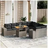 Image de Salon de Jardin avec Coussins 10 pcs, Canapés de Terrasse, Ensemble de Meubles de Patio, Mobilier d'Extérieur, Gris 3272796