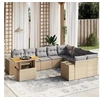 Image de Salon de Jardin avec Coussins 10 pcs, Canapés de Terrasse, Ensemble de Meubles de Patio, Mobilier d'Extérieur, Beige 3272802