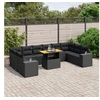 Image de Salon de Jardin avec Coussins 11 pcs, Canapés de Terrasse, Ensemble de Meubles de Patio, Mobilier d'Extérieur, Noir 3272805