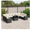 Image de Salon de Jardin avec Coussins 11 pcs, Canapés de Terrasse, Ensemble de Meubles de Patio, Mobilier d'Extérieur, Noir 3272806