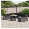 Image de Salon de Jardin avec Coussins 11 pcs, Canapés de Terrasse, Ensemble de Meubles de Patio, Mobilier d'Extérieur, Noir 3272826
