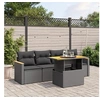 Image de Salon de Jardin avec Coussins 5 pcs, Canapés de Terrasse, Ensemble de Meubles de Patio, Mobilier d'Extérieur, Noir 3272952