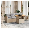 Image de Salon de Jardin avec Coussins 5 pcs, Canapés de Terrasse, Ensemble de Meubles de Patio, Mobilier d'Extérieur, Beige 3272956