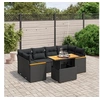 Image de Salon de Jardin avec Coussins 7 pcs, Canapés de Terrasse, Ensemble de Meubles de Patio, Mobilier d'Extérieur, Noir 3272973