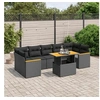 Image de Salon de Jardin avec Coussins 8 pcs, Canapés de Terrasse, Ensemble de Meubles de Patio, Mobilier d'Extérieur, Noir 3272987