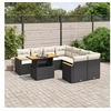Image de Salon de Jardin avec Coussins 9 pcs, Canapés de Terrasse, Ensemble de Meubles de Patio, Mobilier d'Extérieur, Noir 3273002