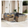 Image de Salon de Jardin avec Coussins 9 pcs, Canapés de Terrasse, Ensemble de Meubles de Patio, Mobilier d'Extérieur, Beige 3273005