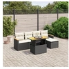 Image de Salon de Jardin avec Coussins 6 pcs, Canapés de Terrasse, Ensemble de Meubles de Patio, Mobilier d'Extérieur, Noir 3273051