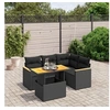 Image de Salon de Jardin avec Coussins 5 pcs, Canapés de Terrasse, Ensemble de Meubles de Patio, Mobilier d'Extérieur, Noir 3273057
