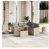 Image de Salon de Jardin avec Coussins 6 pcs, Canapés de Terrasse, Ensemble de Meubles de Patio, Mobilier d'Extérieur, Beige 3273075