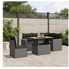 Image de Salon de Jardin avec Coussins 6 pcs, Canapés de Terrasse, Ensemble de Meubles de Patio, Mobilier d'Extérieur, Noir 3273078
