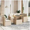 Image de Salon de jardin modulable beige 6 pieces rotin 62 x 62 x 69 cm 5 personnes