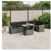 Image de Salon de Jardin avec Coussins 7 pcs, Canapés de Terrasse, Ensemble de Meubles de Patio, Mobilier d'Extérieur, Noir 3273085