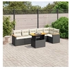 Image de Salon de Jardin avec Coussins 7 pcs, Canapés de Terrasse, Ensemble de Meubles de Patio, Mobilier d'Extérieur, Noir 3273086