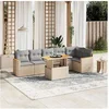 Image de Salon de Jardin avec Coussins 7 pcs, Canapés de Terrasse, Ensemble de Meubles de Patio, Mobilier d'Extérieur, Beige 3273089