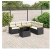 Image de Salon de Jardin avec Coussins 7 pcs, Canapés de Terrasse, Ensemble de Meubles de Patio, Mobilier d'Extérieur, Noir 3273093
