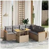 Image de Salon de Jardin avec Coussins 7 pcs, Canapés de Terrasse, Ensemble de Meubles de Patio, Mobilier d'Extérieur, Beige 3273096