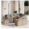 Image de Salon de Jardin avec Coussins 9 pcs, Canapés de Terrasse, Ensemble de Meubles de Patio, Mobilier d'Extérieur, Beige 3273173