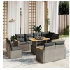 Image de Salon de Jardin avec Coussins 9 pcs, Canapés de Terrasse, Ensemble de Meubles de Patio, Mobilier d'Extérieur, Gris 3273174