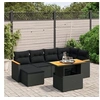 Image de Salon de Jardin avec Coussins 7 pcs, Canapés de Terrasse, Ensemble de Meubles de Patio, Mobilier d'Extérieur, Noir 3273176