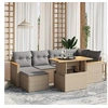 Image de Salon de Jardin avec Coussins 7 pcs, Canapés de Terrasse, Ensemble de Meubles de Patio, Mobilier d'Extérieur, Beige 3273180