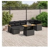 Image de Salon de Jardin avec Coussins 8 pcs, Canapés de Terrasse, Ensemble de Meubles de Patio, Mobilier d'Extérieur, Noir 3273183