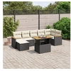 Image de Salon de Jardin avec Coussins 8 pcs, Canapés de Terrasse, Ensemble de Meubles de Patio, Mobilier d'Extérieur, Noir 3273184