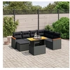 Image de Salon de Jardin avec Coussins 8 pcs, Canapés de Terrasse, Ensemble de Meubles de Patio, Mobilier d'Extérieur, Noir 3273190