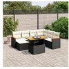 Image de Salon de Jardin avec Coussins 8 pcs, Canapés de Terrasse, Ensemble de Meubles de Patio, Mobilier d'Extérieur, Noir 3273191