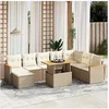 Image de Salon de jardin modulable rotin beige 2 pieces 8 personnes