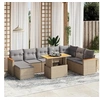 Image de Salon de Jardin avec Coussins 9 pcs, Canapés de Terrasse, Ensemble de Meubles de Patio, Mobilier d'Extérieur, Beige 3273215