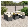 Image de Salon de Jardin avec Coussins 10 pcs, Canapés de Terrasse, Ensemble de Meubles de Patio, Mobilier d'Extérieur, Noir 3273219
