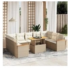 Image de Salon de Jardin avec Coussins 10 pcs, Canapés de Terrasse, Ensemble de Meubles de Patio, Mobilier d'Extérieur, Beige 3273221