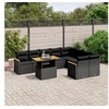 Image de Salon de Jardin avec Coussins 10 pcs, Canapés de Terrasse, Ensemble de Meubles de Patio, Mobilier d'Extérieur, Noir 3273232