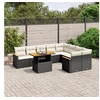 Image de Salon de Jardin avec Coussins 10 pcs, Canapés de Terrasse, Ensemble de Meubles de Patio, Mobilier d'Extérieur, Noir 3273233