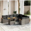 Image de Salon de Jardin avec Coussins 10 pcs, Canapés de Terrasse, Ensemble de Meubles de Patio, Mobilier d'Extérieur, Gris 3273237