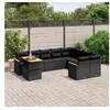 Image de Salon de jardin modulable resine tressee noir 10 pieces x 62 x 69 9 personnes