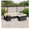 Image de Salon de Jardin avec Coussins 10 pcs, Canapés de Terrasse, Ensemble de Meubles de Patio, Mobilier d'Extérieur, Noir 3273240