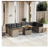 Image de Salon de Jardin avec Coussins 11 pcs, Canapés de Terrasse, Ensemble de Meubles de Patio, Mobilier d'Extérieur, Gris 3273251