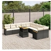 Image de Salon de Jardin avec Coussins 11 pcs, Canapés de Terrasse, Ensemble de Meubles de Patio, Mobilier d'Extérieur, Noir 3273261