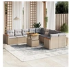 Image de Salon de Jardin avec Coussins 11 pcs, Canapés de Terrasse, Ensemble de Meubles de Patio, Mobilier d'Extérieur, Beige 3273264