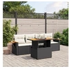 Image de Salon de Jardin avec Coussins 5 pcs, Canapés de Terrasse, Ensemble de Meubles de Patio, Mobilier d'Extérieur, Noir 3273394