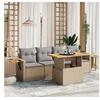 Image de Salon de Jardin avec Coussins 5 pcs, Canapés de Terrasse, Ensemble de Meubles de Patio, Mobilier d'Extérieur, Beige 3273397